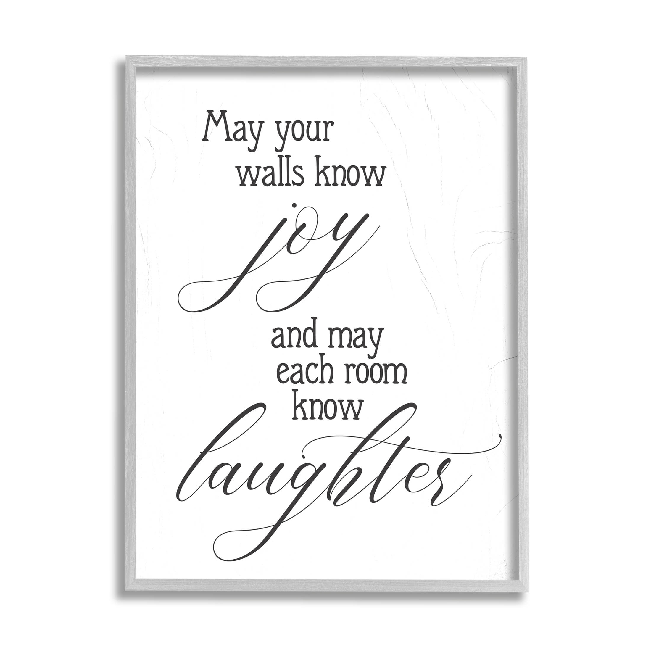May Your Walls Know Joy Uplifting Phrase Inspirational Graphic Art Gray Framed Art Print Wall Art