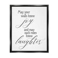 thumbnail image 1 of May Your Walls Know Joy Uplifting Phrase Inspirational Graphic Art Jet Black Framed Art Print Wall Art, 1 of 6