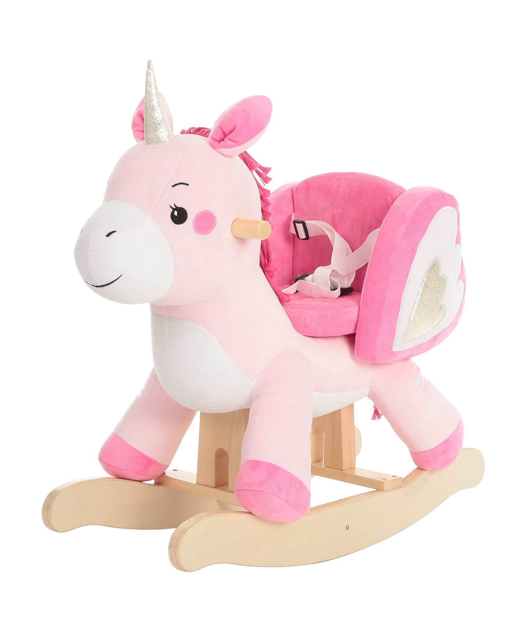 May be dispatched After Dec.20, 2018 - Labebe Child Rocking Horse Toy, Pink Rocking Horse Plush, Unicorn Rocker Toy for Kid 1-3 Years, Child Rocking Toy for Girl/Wooden Rocking Horse Pink