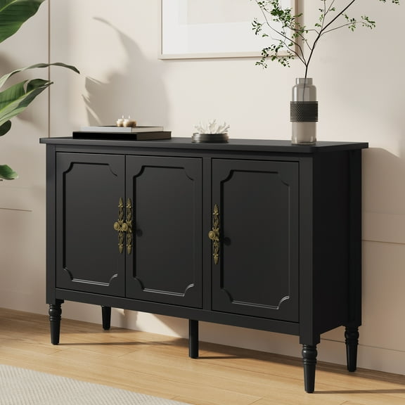 May in Color 3-Door Storage Cabinet, Sideboard Cabinet with Adjustable Shelves, Ideal for Entryway, Living Room, Dining Room