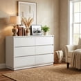 thumbnail image 1 of May in Color 6 Drawer Dresser with Charging Station for Bedroom, White, 1 of 10