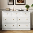 thumbnail image 1 of May in Color Dresser for Bedroom with 7 Drawers, Wood Drawer Organizer for Bedroom, Living Room, Hallway, White, 1 of 8