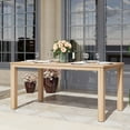 thumbnail image 1 of May in Color Wooden Aluminum Dining Table, Original Wooden Color Outdoors Aluminum Table, 1 of 6