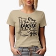 thumbnail image 1 of May the Course Be With You Pun Motivational Quote for a Golf Player, Golfing or Golfer Themed Merch Gift, Tan T-Shirt, M, 1 of 5