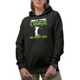 thumbnail image 1 of May the Course Be with You with a Swinging Golf Player, Golfing or Golfer Themed Merch Gift, Black Hooded Sweatshirt or Hoodie, Small, 1 of 5