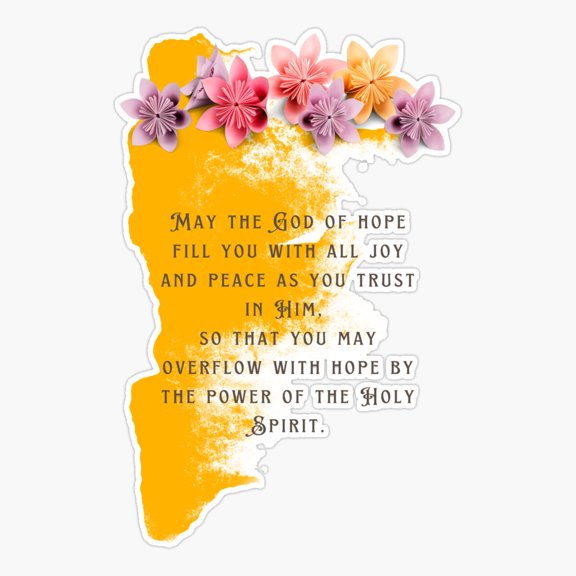 May the God oHope Inspirational Bible Quotes Sticker