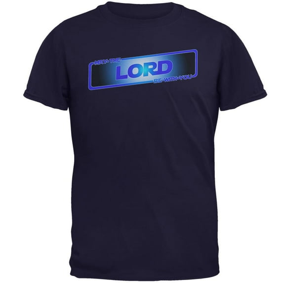 May the Lord be with You Mens T Shirt Navy 2XL