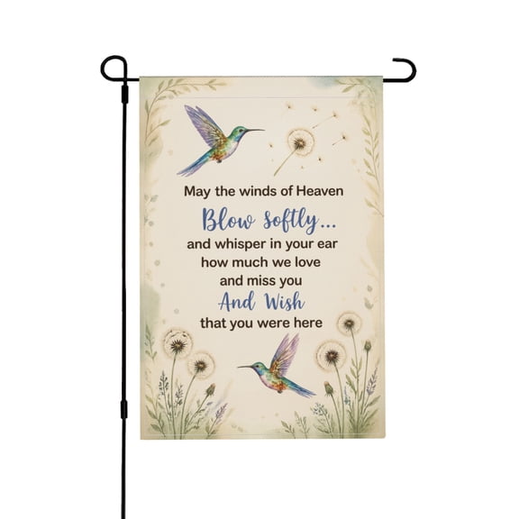 May the Winds of Heaven Blow Softly Memorial Garden Flag for Grave and Yard Decor 12x18 in