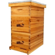 MayBee 8-Frame Langstroth Beehive Dipped in 100% Beeswax, Bee Hive for Beginner, Honey Bee Hives Includes 2 Deep Bee Boxes, 1 Bee Hive Super with Beehive Frames and Foundation 3 Layer