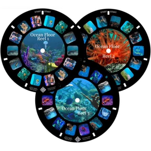MayKo Ocean Floor Reels for Viewfinder, Compatible with Viewmaster Classic Viewers. Set of 3 (Reels only)