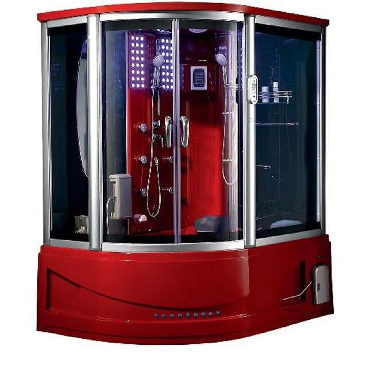 Maya Bath SienaRed Steam Shower And Whirlpool Bath In Red