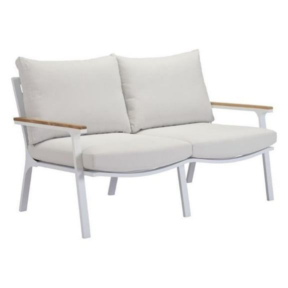 Maya Beach Outdoor Sofa Gray Natural & White