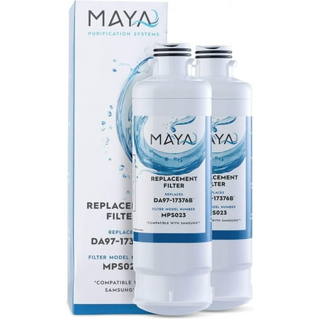 Maya DA97-17376B Refrigerator Water Filter Replacement for Samsung, Compatible with HAF-QIN, RF23M8070SR, HAF-QIN/EXP, DA97-08006C, 2-Pack