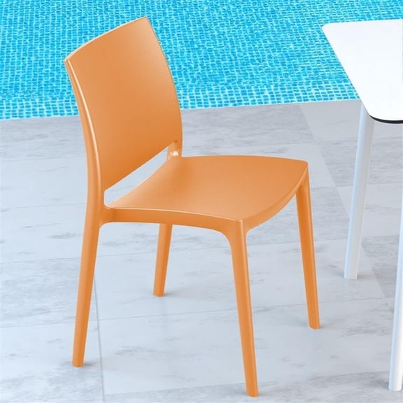 Maya Dining Chair Set of 2 Orange Resin Outdoor Furniture