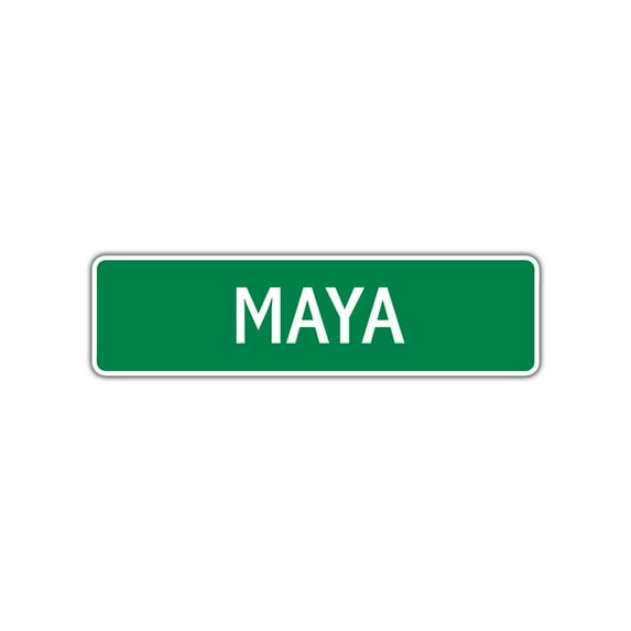 Maya Girls Children Name Letter Printed Plaque Decoration Label Indoor Outdoor Unique Wall Novelty Aluminum Metal Sign 4"x18"