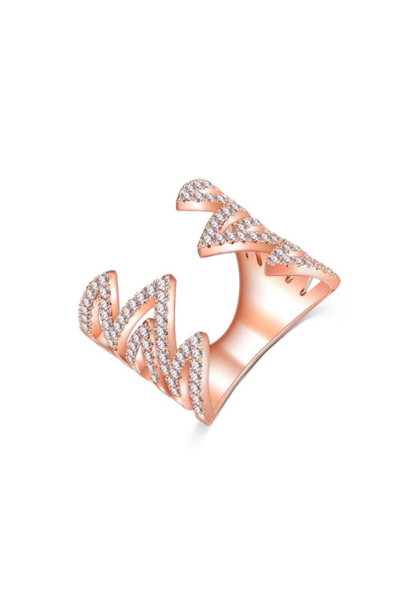 Maya Gold Plated Cubic Zirconia Wrap Ring Adjustable Women Ginger Lyne Collection