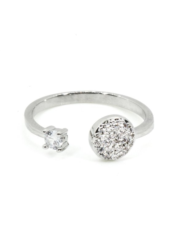 Cluster Solitaire CZ Ring, White