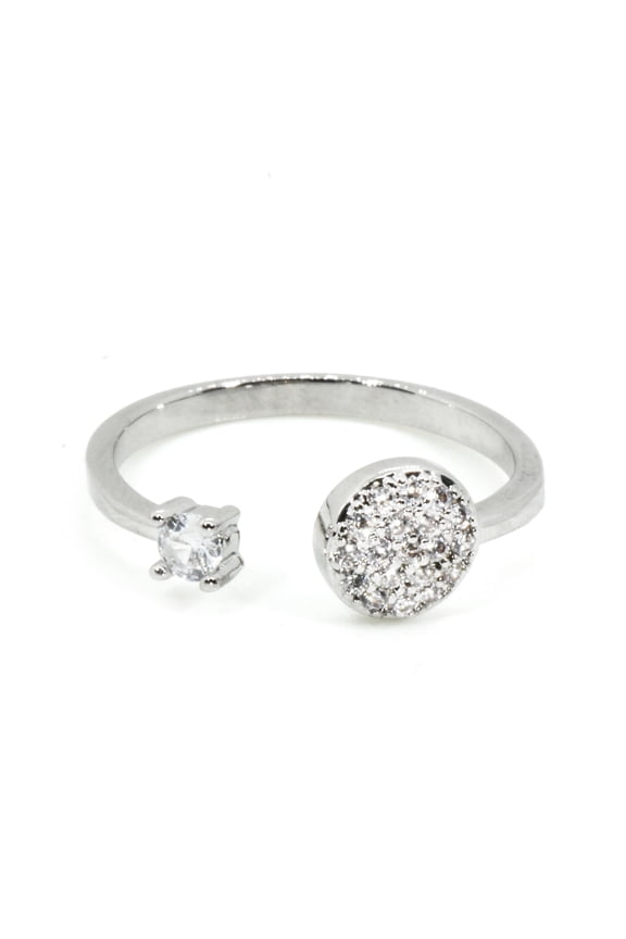Cluster Solitaire CZ Ring, White