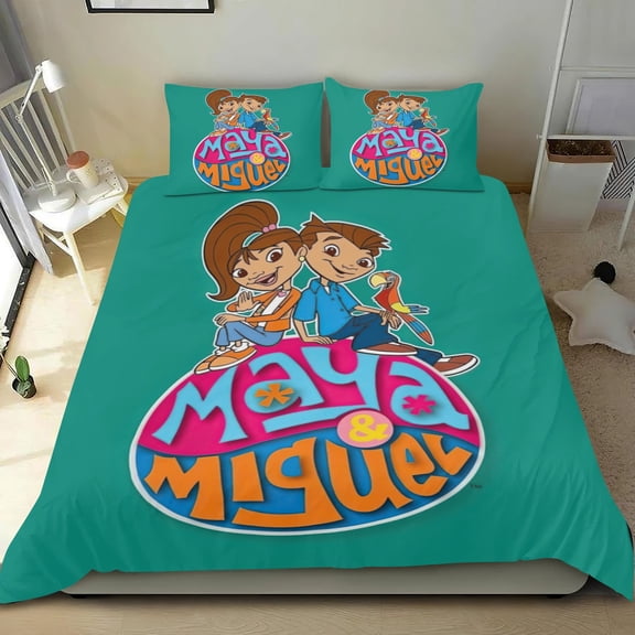 Maya & Miguel Themed Bed Sheet Set Three Piece Set 53x79 In ches Comfortable And Skin Friendly Unique Design Creating A Star Studded Night Home Decor Gifts For Family Friends fans