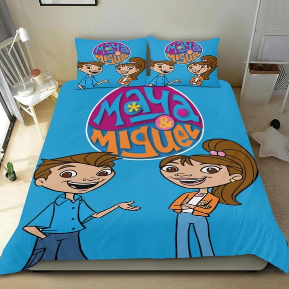 Maya & Miguel Themed Bed Sheet Set Three Piece Set 53x79 In ches Comfortable And Skin Friendly Unique Design Creating A Star Studded Night Home Decor Gifts For Family Friends fans