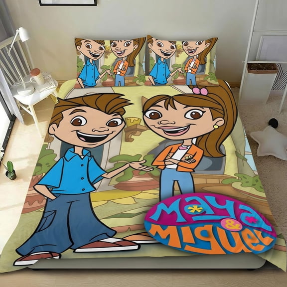 Maya & Miguel-themed Bed Sheet Set Three Piece Set Comfortable And Skin Friendly Unique Design Home Decor Gifts For Family Friends fans54''x79''135cm*200cm