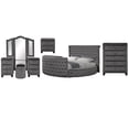 thumbnail image 1 of Maya Modern Style 5-Piece Queen Vanity Bedroom Set in Gray, 1 of 17
