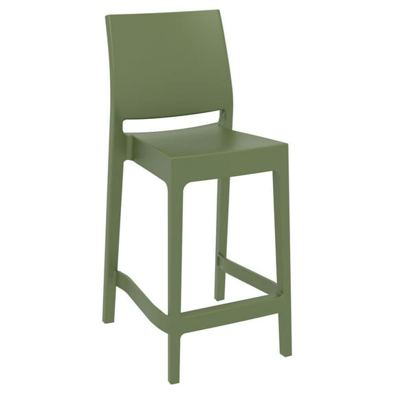 Maya Resin Counter Stool Olive Green