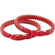 Maya Vera Set of 2 Handmade Red Gold Plated Plastic Copper Hathi Mukh Kangan Bangles Gift For Her Designer Jewelry Bangle Bracelets In Gold Tone For Women