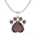 thumbnail image 1 of Maya's Grace Birthstone Paw Print Pendant Necklace, Rhinestone Gemstone, Pendant Necklace for Women - June, 1 of 9