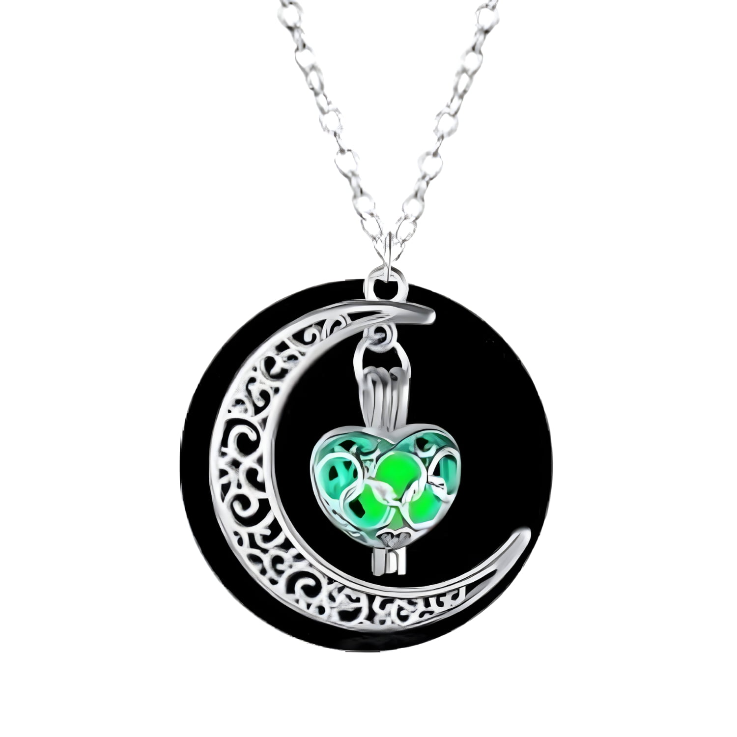 Glow in dark heart hotsell necklace
