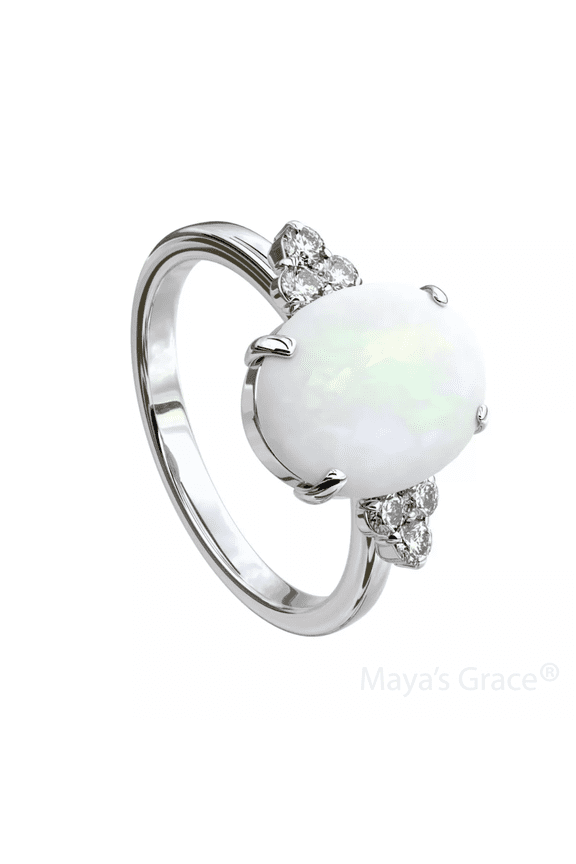 Opal Ring for Women, Fire Opal-Inspired with Rhinestone Accents - 10