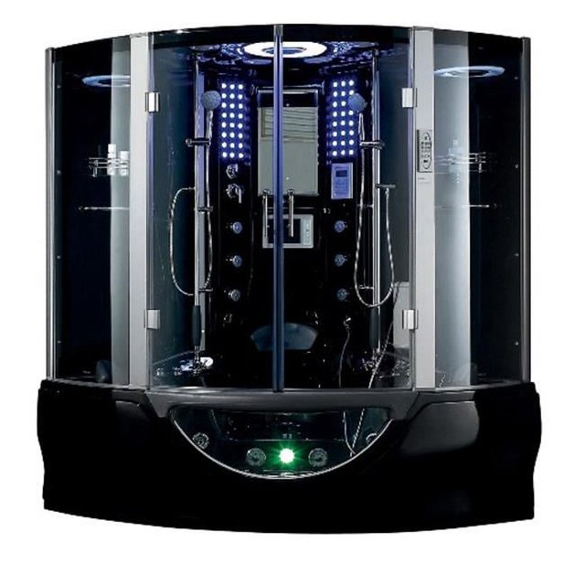Mayabath 102 Valencia Computerized Steam Shower Massage Bathtub, Black