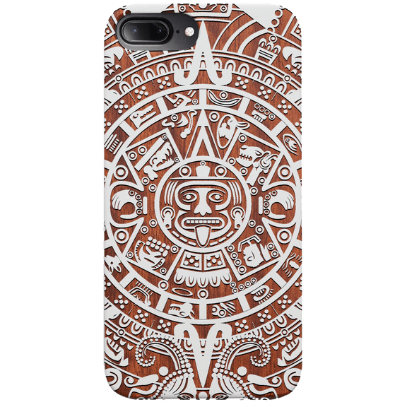 Mayan Calendar 1 - Engraved Phone Model: iPhone 6+/6S+/7+/8+ Universal, Color: White