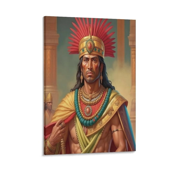Mayan Empire Ruler Illustration Art Poster Modern Home Canvas Wall Decor Canvas Painting Posters And Prints Wall Art Pictures for Living Room Bedroom Decor