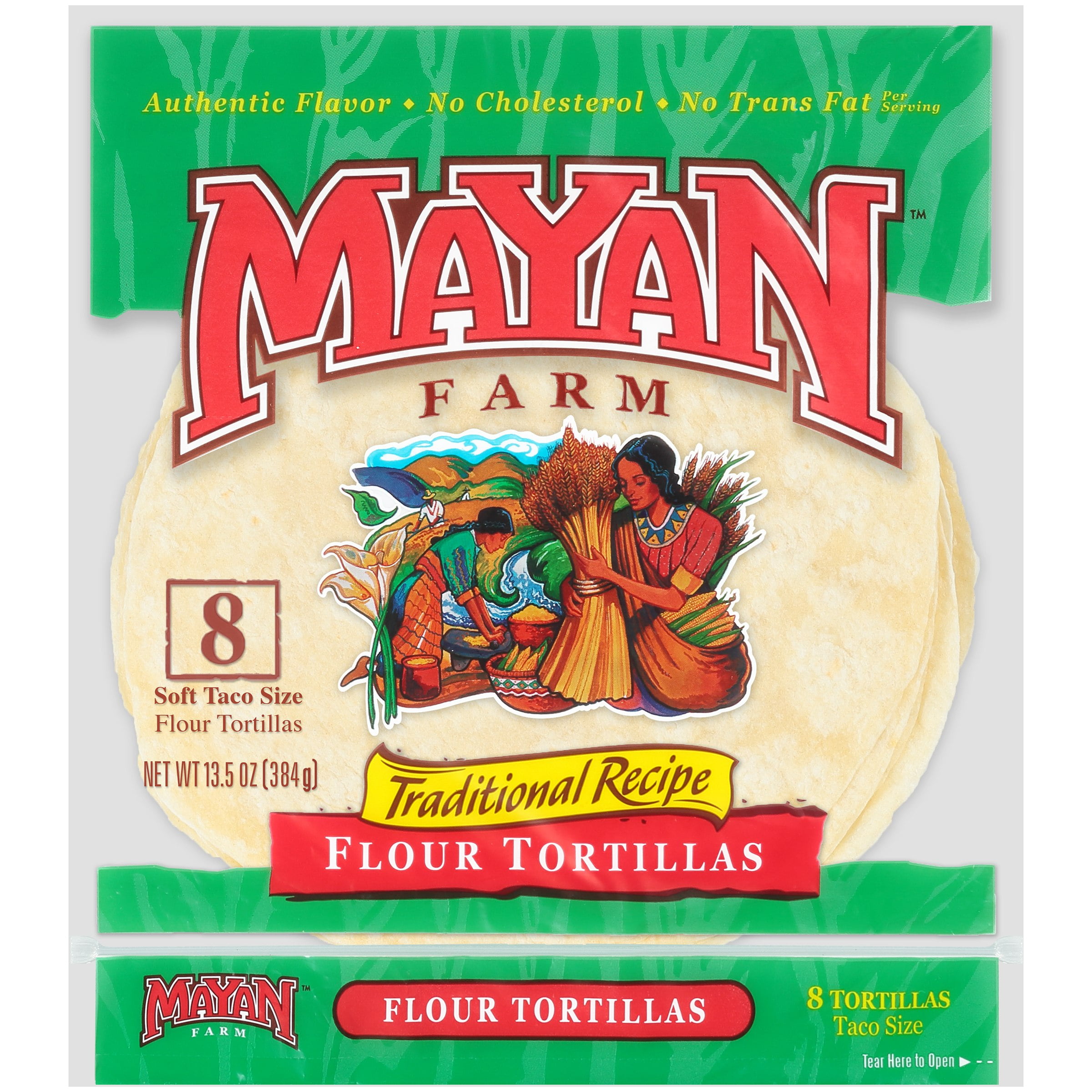 Mayan Farm Traditional Recipe Soft Taco Size Flour Tortillas 13.5 Oz