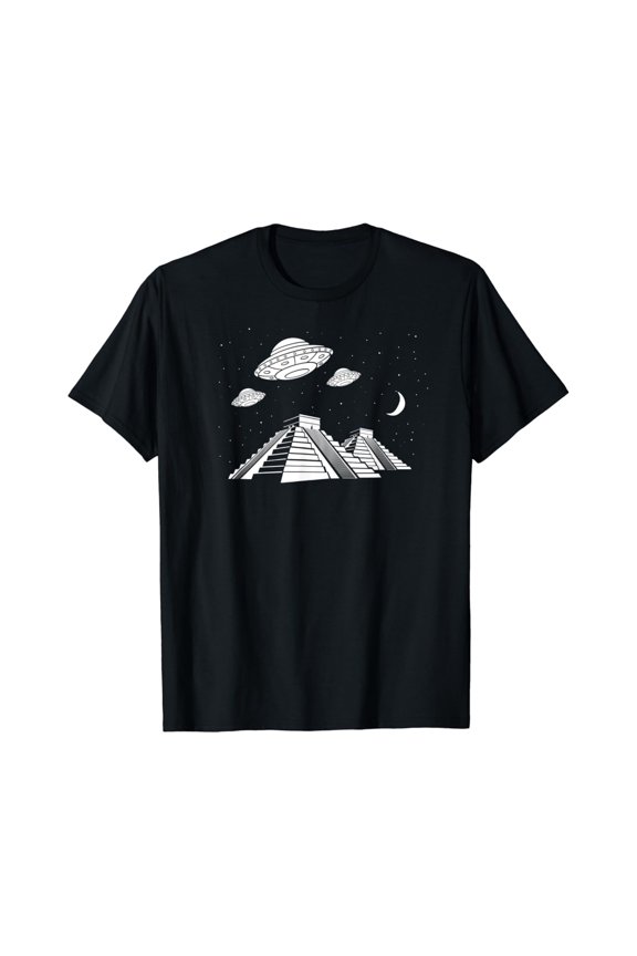Mayan Pyramids Mexico Chichen Itza UFO T-shirt
