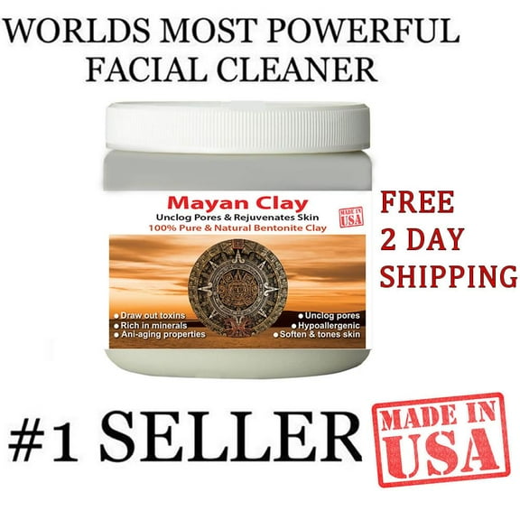 Mayan Secret Indian Healing Natural Calcium Bentonite Clay For Deep Pore Cleansing Facial Healing Body Mask - 1 pound