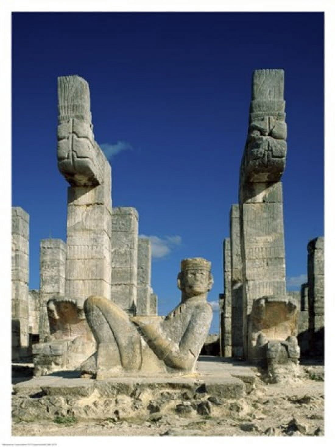 Mayan Statues Temple of the Warriors Canvas Art - (18 x 24)