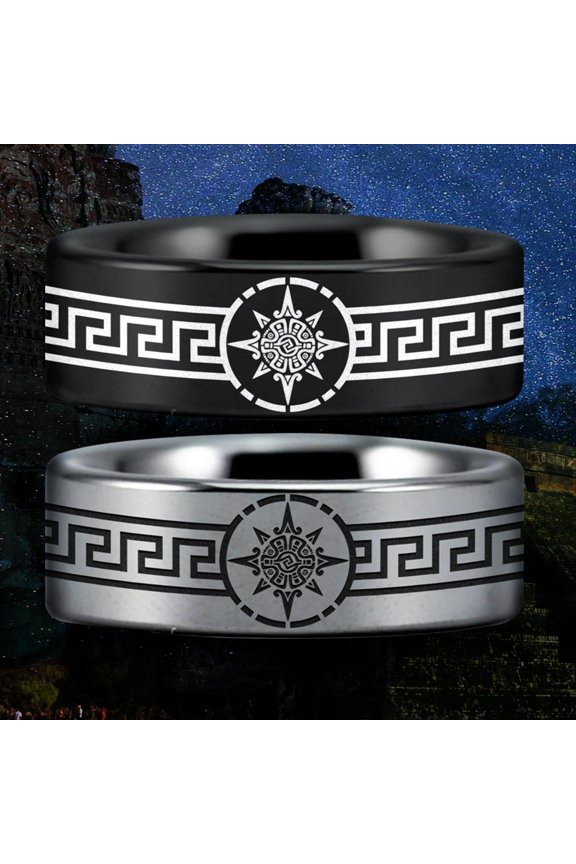 Mayan Strength Power Courage Tungsten Carbide Ring