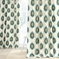 thumbnail image 1 of Mayan Teal Printed Cotton Curtain (1 Panel), Mayan Teal, 50W X 96L, 1 of 6