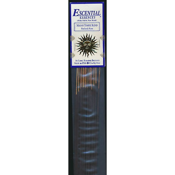 Mayan Temple Blend (Patchouli Rose), Escential Essences Incense, 16 Sticks