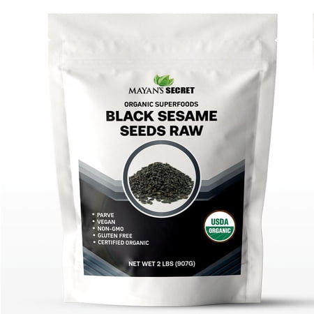Mayan's Secret Organic Black Sesame Seeds - All Natural Premium Raw Seeds, Non GMO, Gluten Free & Vegan - 2lbs