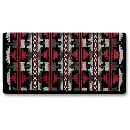 Mayatex Broken Arrow Wool Saddle Blanket- Black/Charcoal/Red