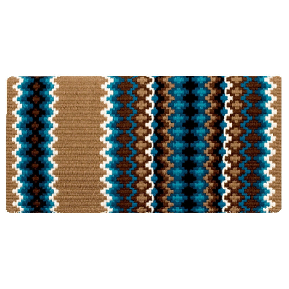 Mayatex Gemini Saddle Blanket - 40x34 Inches, New Zealand Wool Blend, Navajo Aztec Pattern