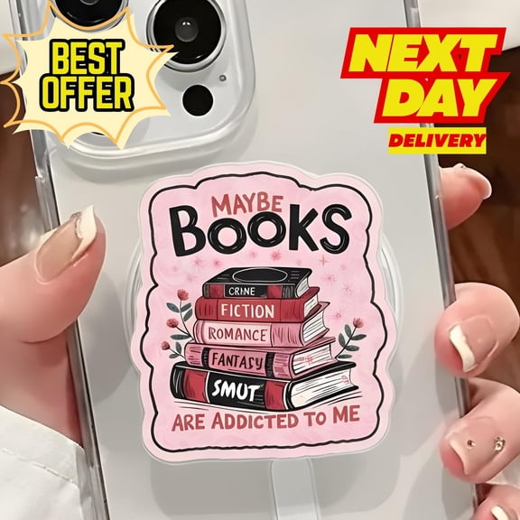 Maybe Books MagSafe Phone Grip: Cute Book Lover Magnetic GripTok, Funny Fiction Phone Holder, Reading Addict Gift, Kawaii Bookish Accessory