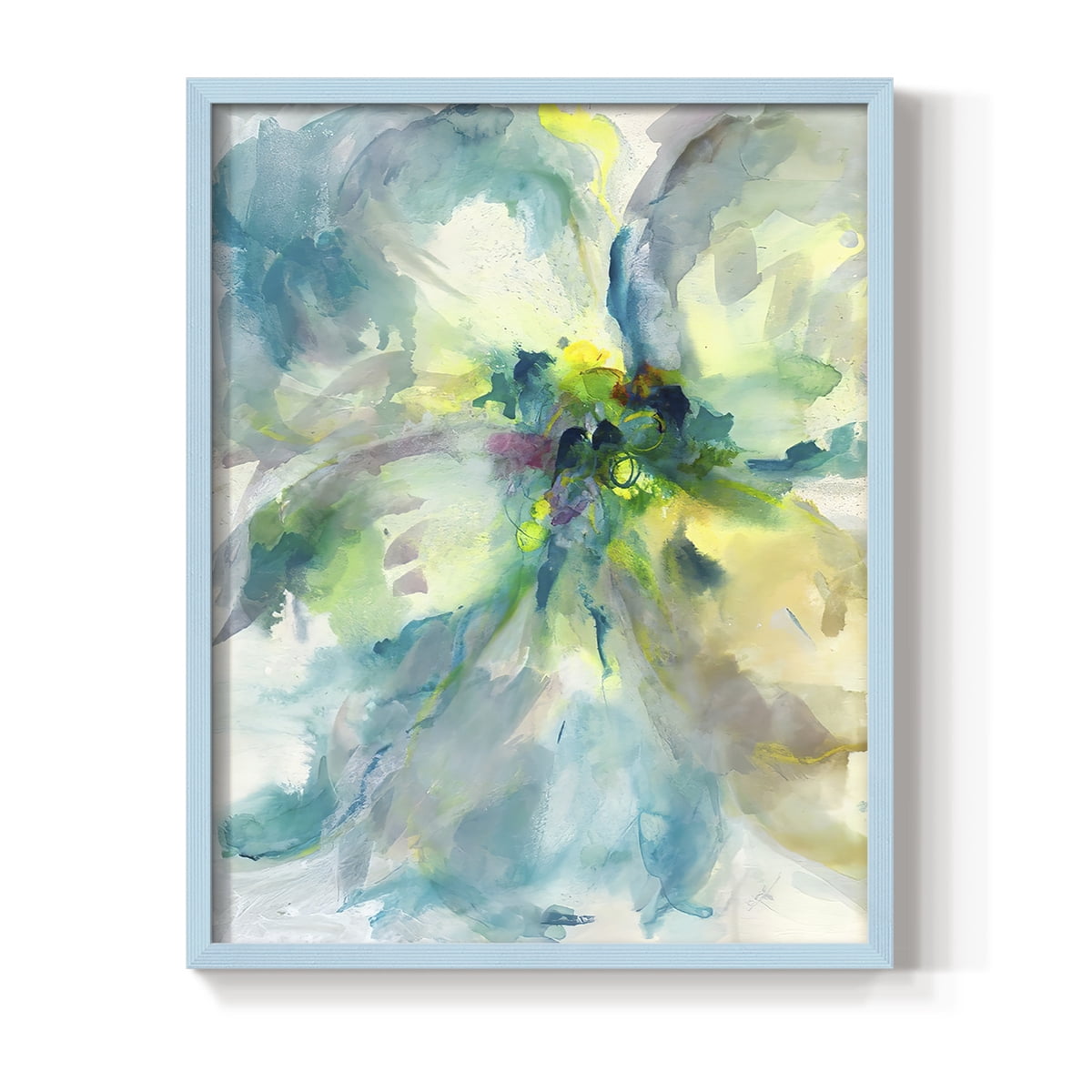 Maybe Petunias II in Blue Solid Wood 11 x 14 Framed Print