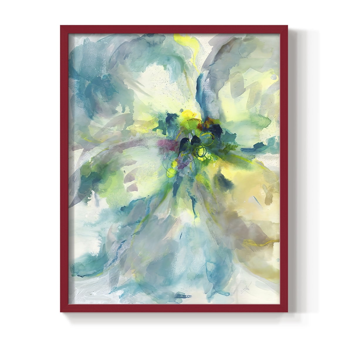 Maybe Petunias II in Red Solid Wood 8 x 10 Framed Print