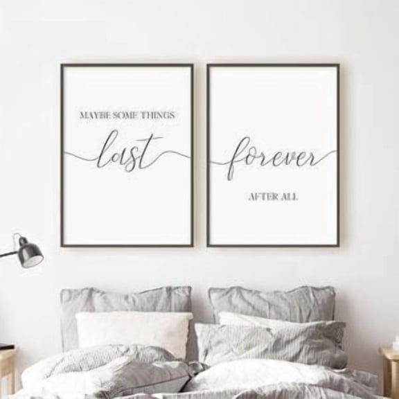 Maybe Some Things Last Forever After All Print Set, Set Of 2 Prints, Romantic Bedroom Minimalist Instant Wall Art, Poster Only