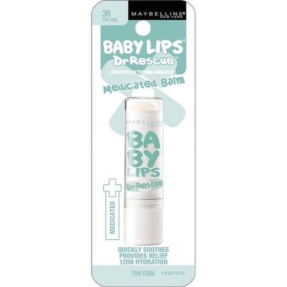 Maybelline Baby Lips Dr Rescue Medicated Lip Balm, Too Cool, 0.15 oz.