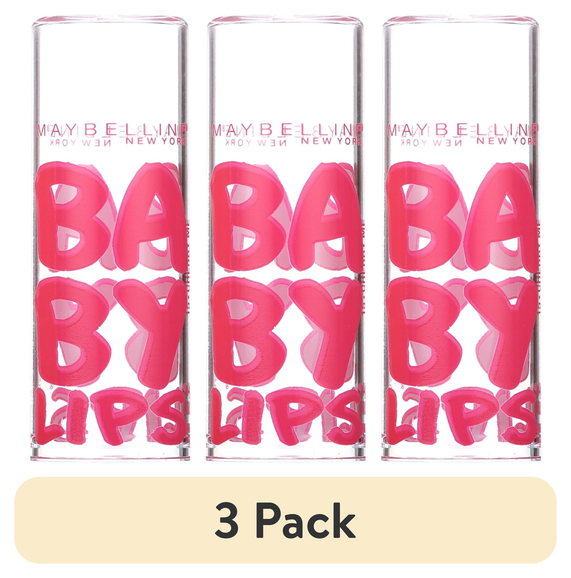 3 pack Maybelline Baby Lips Moisturizing Lip Balm Cherry Me 0.15 oz